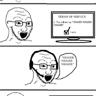 ban bloodshot_eyes cap clothes comic crying glasses hat headphones large_eyebrows nigger open_mouth racism say_word_money_stolen soyjak stretched_mouth stubble variant:soyak video_game // 608x1059 // 149.3KB