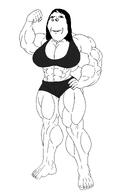 abs buff eye_shadow female flexing full_body girl hair looking_at_you makeup muscular_female smile subvariant:annabelle subvariant:wholesome_soyjak teeth variant:gapejak // 1024x1536 // 575.2KB