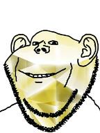 citrine ear gem smile soyjak stubble variant:impish_soyak_ears yellow // 574x768 // 216.1KB