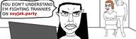 angry arm banner brown_hair closed_mouth clothes computer ear father glasses hair lipstick mother soyjak_party subvariant:chudjak_front text variant:chudjak you_don't_understand // 350x100 // 24.9KB