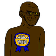 award black_skin closed_mouth ear glasses nigger retard smug soyjak stubble subvariant:soyak_(smug) text variant:soyak yellow_sclera // 600x600 // 169.4KB
