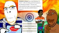 brown_skin eating flag:greece flag:india greece greecearyan greeks hinduism holding_object india pajeet shitskin subvariant:wholesome_soyjak trend:aryan variant:cobson variant:gapejak variant:pajeetjak // 740x414 // 373.8KB