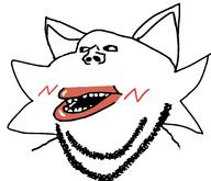 amerimutt black_sclera blush boy boykisser boykissersilly_cat ear furry lips mauzymice open_mouth soyjak stubble subvariant:impish_amerimutt teeth variant:impish_soyak_ears // 2000x1723 // 312.8KB