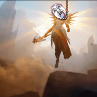 bloodshot_eyes crying glasses hair hanging mercy_(overwatch) mustache open_mouth overwatch purple_hair rope soyjak stubble suicide tongue tranny variant:bernd yellow_teeth // 1000x418 // 6.2MB