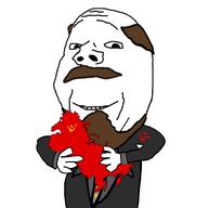commie communism holding_flag holding_object lenin soviet_army_uniform soviet_union subvariant:wholesome_soyjak variant:gapejak vladimir_lenin // 2048x2048 // 786.3KB