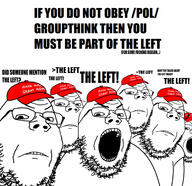 4chan angry cap clothes glasses hat maga multiple_soyjaks open_mouth pol_(4chan) soyjak stubble tshirt variant:gapejak // 1690x1638 // 376.2KB