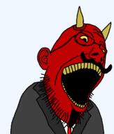 clothes demon ear glasses horn mustache necktie open_mouth stubble variant:moonjak // 1146x1353 // 56.9KB