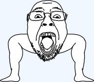 eyebrows foot glasses leg open_mouth series:footjaks soyjak stubble template tongue transparent_background variant:bernd // 1686x1478 // 111.5KB