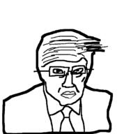 chud clothes donald_trump glasses mugshot president subvariant:trump_mugshot suit variant:trumpjak // 631x680 // 19.2KB
