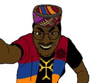 armenian_cross armenian_cross_necklace armenian_swastika armenigger black_shirt brown_eyes eyebrows flag:armenia glasses hair looking_at_you moustache nigger rotten_teeth shitskin smile stubble traditional_armenian_hat traditional_hat variant:walmartjak // 750x666 // 30.9KB