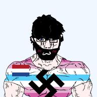:3 :3not_a_faggot aryan buff cute femboy femboy_pride_flag hot mask messy_hair meta:another_faggot_has_joined_the_party meta:this_is_obvious_bait_pls_dont_fall_for_it muscles self_insert subvariant:muscular_chud variant:chudjak // 2048x2048 // 417.7KB