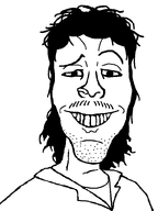 collar collared_shirt forehead_lines forehead_wrinkles front_facing grin looking_at_you mullet mulletjak nose_piercing nose_ring safe_sleazy smug stubble undershirt variant:perth // 614x821 // 17.1KB