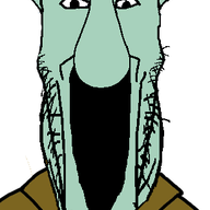 animal cartoon clothes glasses open_mouth soyjak spongebob_squarepants squid squidward stubble variant:markiplier_soyjak // 307x536 // 20.2KB