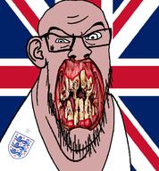 angry animal british distorted ear flag flag:united_kingdom flower glasses hair irl lion open_mouth plant rotten_teeth soyjak stubble teeth united_kingdom variant:feraljak white_skin yellow_teeth you_were_one_i_ker // 873x941 // 263.8KB