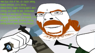 arrow beard closed_mouth gem glasses orange_hair samurai_jack scotland scotsman smile soyjak stubble sword teeth variant:cobson variant:soyak wordswordsword // 1274x716 // 675.7KB