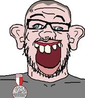 anger_mark badge blue_eyes cheeken chicken ear flag glasses kurwa lips medal plambing plumbing poland teeth text variant:a24_slowburn_soyjak // 1249x1436 // 210.2KB