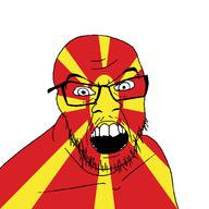 angry country flag glasses jacksepticeye looking_at_you mustache open_mouth republic_of_north_macedonia soyjak stubble teeth variant:feraljak youtube // 1500x1500 // 40.5KB