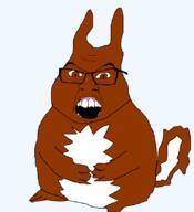 brown_eyes fat glasses nose open_mouth subvariant:feralsquirrel trend:squirreljakking variant:feraljak // 750x824 // 35.1KB