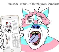 2soyjaks anti_furry brain finger flag:anti_furry flag:ukraine furry glasses hand holding_object holding_phone keyboard most_retarded_furniggertranny open_mouth otherkin phone reddit soyjak subvariant:trannyfur suicide toss tranny variant:bernd variant:et wojak zoophine // 1225x1073 // 532.5KB