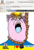 bloodshot_eyes clothes coal crying hanging hat i_love janny oink pig rope screenshot soybooru soyjak suicide team_fortress_2 tongue tranny transgender_flag ukraine variant:hydejak white_skin wiki yaroslavtv yellow_teeth // 773x1114 // 519.5KB