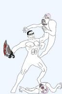 3soyjaks ack arm blade blood death full_body glasses god_of_war god_of_war_3 hair holding_sword imminent_death kratos leg muscles muscular_male open_mouth pose stubble subvariant:perceptive_chud subvariant:scholar template tongue tranny variant:bernd variant:chudjak variant:gapejak video_game // 3000x4500 // 242.5KB