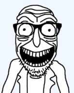 glasses laughing open_mouth smile stubble teeth variant:rickjak // 203x255 // 14.8KB