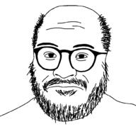 balding beard closed_mouth fat frown glasses hair mustache soyjak stubble variant:vivajak // 994x978 // 47.0KB