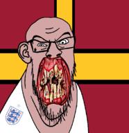 angry animal british distorted ear flag flag:northamptonshire flower glasses hair irl lancaster_rose lion northamptonshire open_mouth plant rose rotten_teeth soyjak stubble teeth united_kingdom variant:feraljak white_skin yellow_teeth you_were_one_i_ker // 1048x1081 // 268.6KB