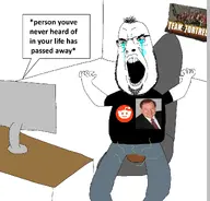 bloodshot_eyes clothes computer crying desk open_mouth poop reddit rick_may stinky subvariant:blobson subvariant:hairson team_fortress_2 text variant:cobson // 1188x1139 // 134.1KB