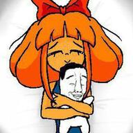 chud hugging love more orange_hair orange_skin variant:chudjak woman zellig // 640x640 // 108.7KB