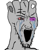 black_eye bloodshot_eyes country crying flag open_mouth politics soyjak stretched_mouth stubble variant:soyak vatnik // 664x698 // 78.2KB