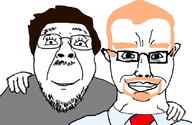 2soyjaks beard clothes ear film flag glasses goatee hair hand happy movie mustache shaun_of_the_dead smile soyjak stubble subvariant:chudjak_front variant:bernd variant:chudjak yellow_hair // 834x541 // 198.2KB