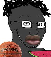 basketball black_skin glasses google hair kang lips melon meta:op_uploaded_his_username neutral soyblack soyjak stubble variant:soyak watermelon // 226x255 // 39.2KB