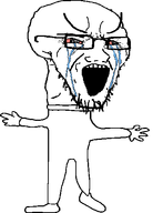 angry bloodshot_eyes crying full_body glasses open_mouth stubble t_pose transparent_background variant:soyak // 365x506 // 9.3KB