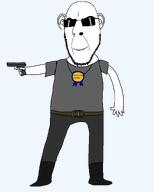 arm award belt belt_buckle black_shoes boots clothes cool glasses grey_pants grey_shirt hand holding_gun holding_pistol necklace pistol shoe sleeve subvariant:blobson subvariant:cobson_slim subvariant:leanson sunglasses text variant:cobson // 1625x2028 // 54.7KB