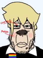 basil_(omori) black_skin blond blue_eyes blush contacts faggot gay makeup nigger omori omori_lost series:esl_pedo_league subvariant:chudplier variant:chudjak variant:markiplier_soyjak white_skin wig // 600x800 // 52.0KB