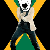 angry animated country dance flag full_body gangnam_style glasses irl jamaica open_mouth soyjak stubble variant:cobson // 300x460 // 498.2KB