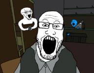 3soyjaks bloodshot_eyes coal crying gem holding_coal holding_object lamp soyjak stalker stubble variant:cryboy_soyjak variant:gapejak variant:markiplier_soyjak // 879x676 // 58.6KB