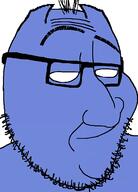 blue_skin closed_mouth discord glasses horn logo raised_eyebrow smile smug soyjak stubble variant:smugjak white_eyes // 2216x3088 // 2.0MB