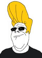 cartoon cartoon_network closed_mouth clothes glasses hair johnny_bravo raised_eyebrow smile soyjak sunglasses variant:gapejak yellow_hair // 654x898 // 45.5KB