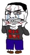 angry arm blood bloodshot_eyes clothes crying full_body glasses hair hand nazism pol_(4chan) shoe soyjak subvariant:big-boy swastika variant:chudjak vein // 515x955 // 65.1KB
