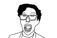 clothes glasses hair mustache open_mouth soyjak variant:unknown // 1920x1280 // 120.4KB