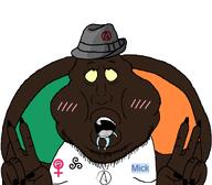 ahegao ass atheism biting_lip black_skin blush celtic celtic_cross clothes excited eyelashes fedora feminism flag:ireland front hat huge_ass ireland lips lipstick looking_up meximutt mexishart mick_(namefag) nails nigger obese peace_sign saliva subvariant:mexiwhore teeth thong tongue variant:meximutt yellow_sclera // 1009x881 // 174.2KB