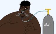 afro angry beard black_skin bloodshot_eyes eyebrows fat looking_at_you nasal_cannula nigger oxygen_cylinder pointing smoke transparent_background variant:whalejak weed whale // 1461x900 // 40.2KB