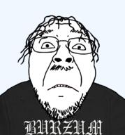 burzum closed_mouth clothes glasses metal_(music) sad soyjak stubble tshirt variant:bernd // 1007x1082 // 202.4KB