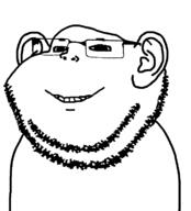 double_chin ear glasses redraw smile smug stubble variant:impish_soyak_ears // 660x729 // 18.8KB