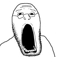 disgusted forehead_lines glasses open_mouth soyjak stubble teeth variant:unknown // 500x500 // 20.1KB