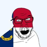 1776 angry april april_12 flag flag:north_carolina glasses hair looking_at_you mustache north_carolina open_mouth soyjak state stubble teeth text transparent_background united_states variant:feraljak // 1500x1500 // 81.7KB