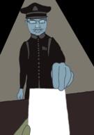 closed_mouth frown glasses hand light m_vonel mustache officer_cap paper papers_please shadow template uniform variant:bartender variant:chudjak // 1514x2149 // 26.1KB