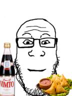 bald closed_mouth food glasses ramadan samosa soyjak stubble variant:markiplier_soyjak vimto // 600x800 // 216.2KB
